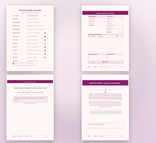 Agenda Musulman 2026-2027 — Rose Magenta